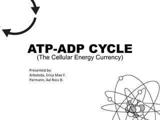 ATP-ADP CYCLE
Presented by:
Arboleda, Erica Mae F.
Parmann, Axl Ross B.
(The Cellular Energy Currency)
 