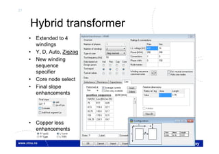 27
Hans Kr. Høidalen, NTNU-Norway
Hybrid transformer
• Extended to 4
windings
• Y, D, Auto, Zigzag
• New winding
sequence
specifier
• Core node select
• Final slope
enhancements
• Copper loss
enhancements
 