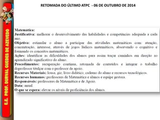RETOMADA DO ÚLTIMO ATPC - 06 DE OUTUBRO DE 2014 
 