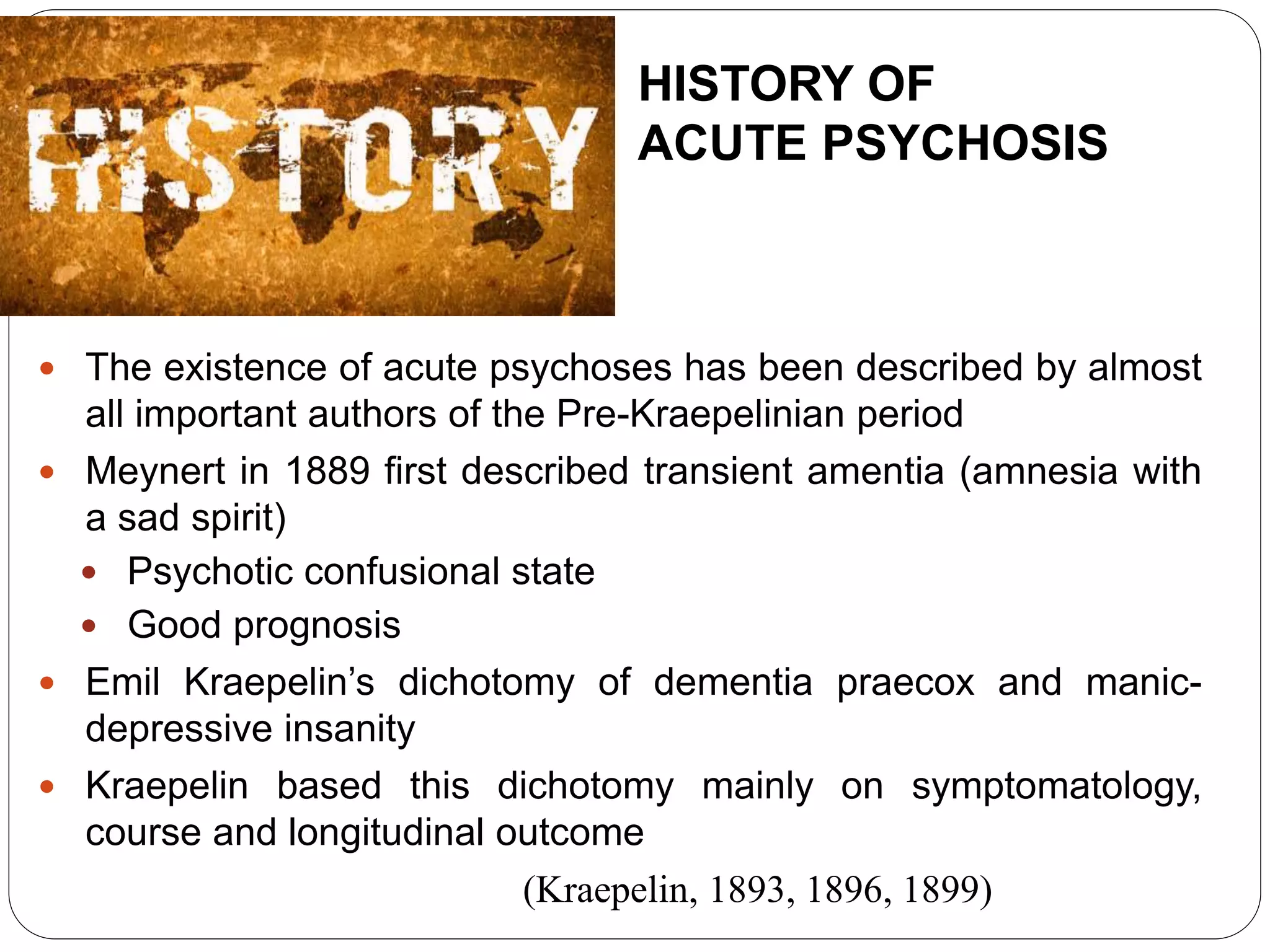 Acute and transient Psychotic Disorder | PPTX