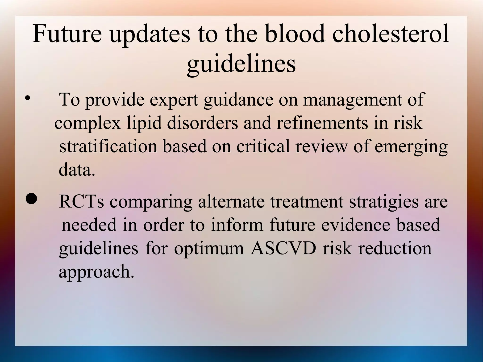 ATP IV Guideline for Blood cholesterol level | PPT