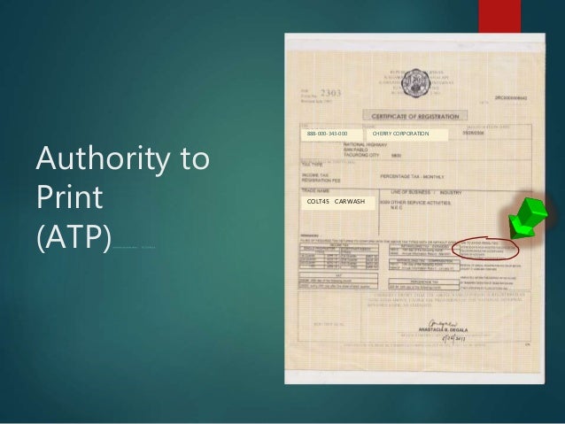 atp official receipts invoices
