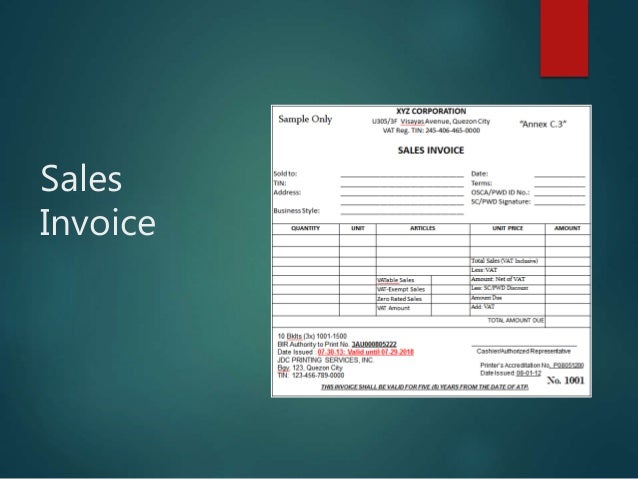 atp official receipts invoices