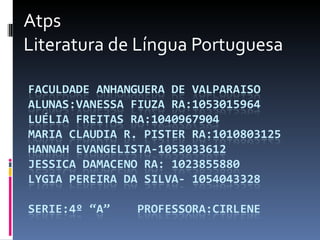 Atps Literatura de Língua Portuguesa 