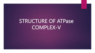 STRUCTURE OF ATPase
COMPLEX-V
1
 