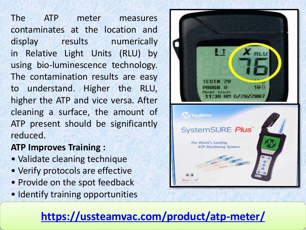 Atp testing equipment with cleaning verification