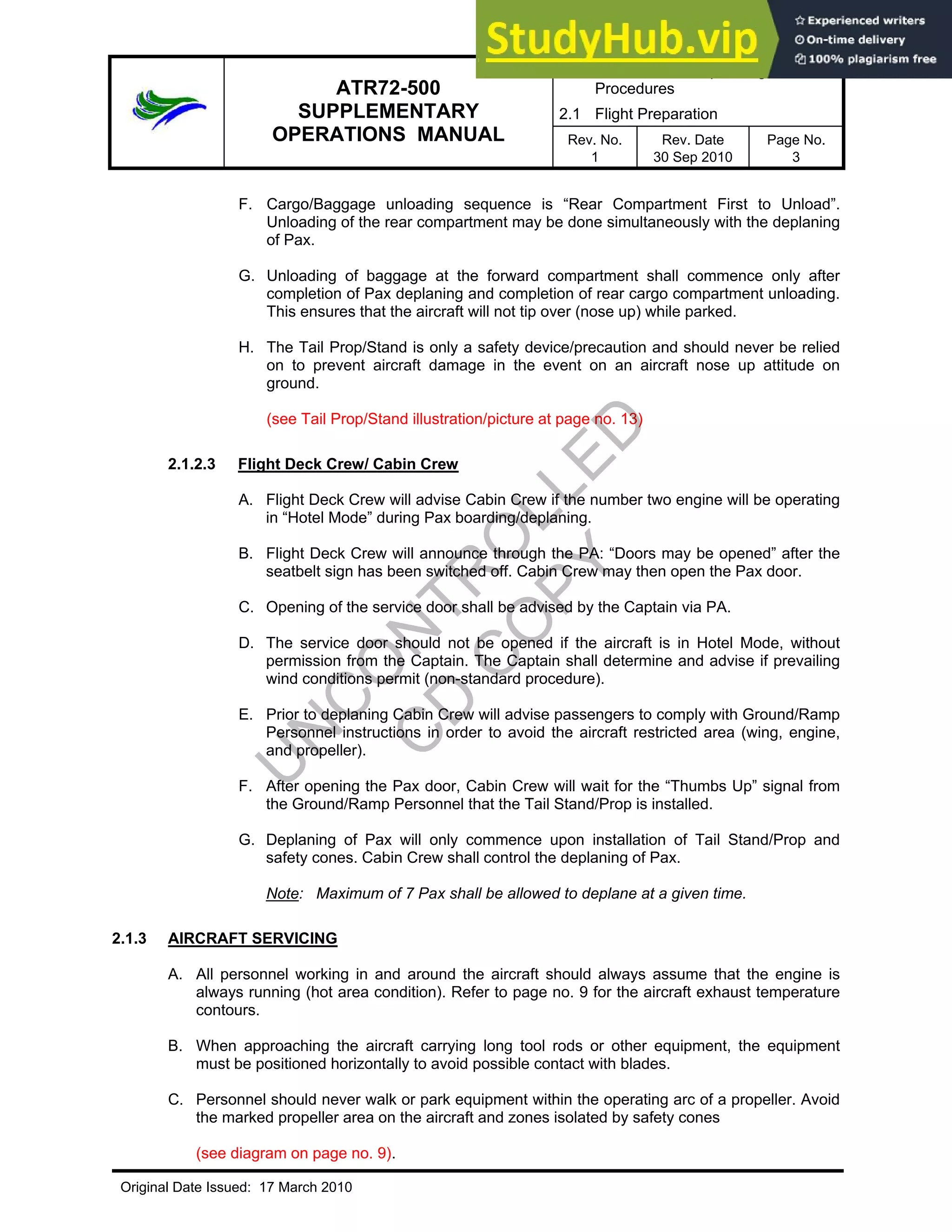 ATR72-500 SUPPLEMENTARY OPERATIONS MANUAL | PDF