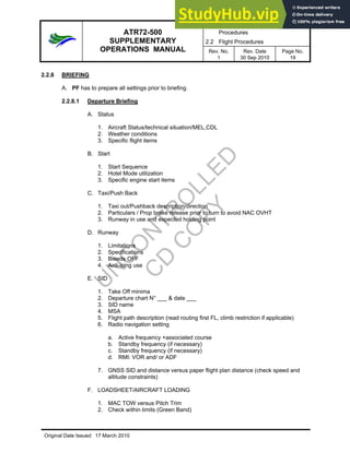 ATR72-500 SUPPLEMENTARY OPERATIONS MANUAL | PDF