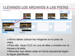 CLIC en “Importar” para que las imágenes vayan a la lista de imágenes de MovieMakerSeleccionando el audioSe procede de la misma manera que para las imágenes. Hacer CLIC en Importar Audio y elegir el sonido de la carpeta que corresponda.Observamos que el audio se encuentra en las COLECCIONES de MovieMaker como un ícono musical