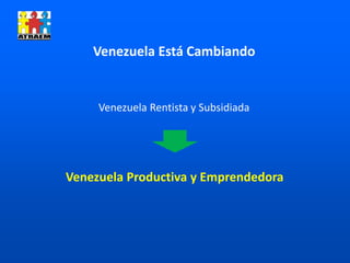Venezuela Rentista y Subsidiada
Venezuela Productiva y Emprendedora
Venezuela Está Cambiando
 