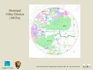 Addicks
                                                                   Reservoir




                                       Barker Reservoir




Legend


                                                                                     DRAFT
   Drainage Ways
   Highway
   Major Roads

   ECD Limits
                                                                                         Date Issued: October 17th, 2010
   Reservoir Parks
   Other Parks
   MUDs

                     Texas Trails & Active Transportation Conference 2012      ◆         San Antonio, Texas
                                                                          0    0.5   1               2             3       4
                                                                                                                            Miles
 