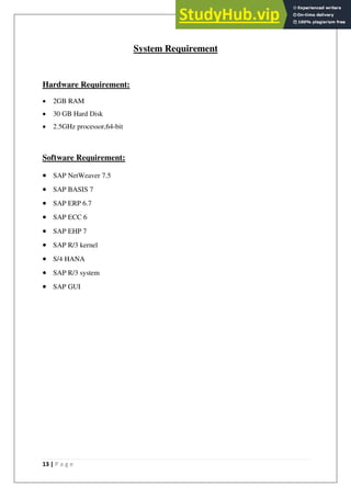 A Training Report On SAP Basis | PDF