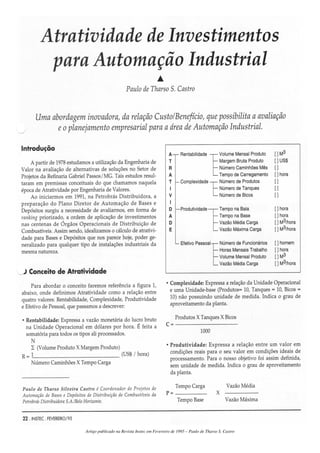 Artigo publicado na Revista Instec em Fevereiro de 1995 – Paulo de Tharso S. Castro
 