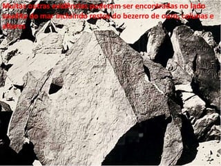 Muitas outras evidências puderam ser encontradas no lado
saudita do mar incluindo restos do bezerro de ouro, colunas e
altares

 