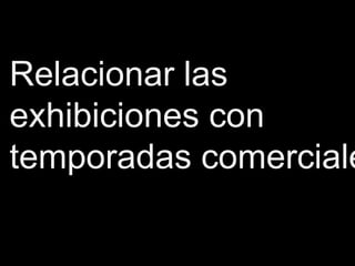 Relacionar las
exhibiciones con
temporadas comerciale
 