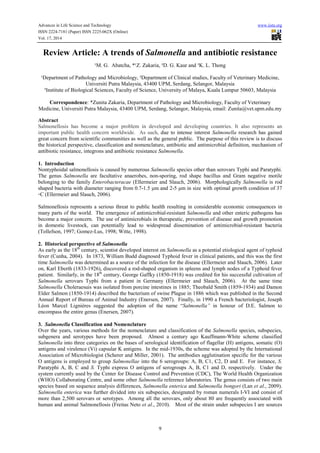 A trends of salmonella and antibiotic resistance | PDF