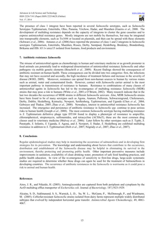 A trends of salmonella and antibiotic resistance | PDF