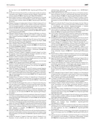 Proc Natl Acad Sci USA 2020;117:7990–8000. https://doi.org/10.1073/pnas.19148
53117
934. Lee YB, Han K, Kim B, Lee SE, Jun JE, Ahn J, et al. Risk of early mortality and cardiovas­
cular disease in type 1 diabetes: a comparison with type 2 diabetes, a nationwide study.
Cardiovasc Diabetol 2019;18:157. https://doi.org/10.1186/s12933-019-0953-7
935. Bisson A, Bodin A, Fauchier G, Herbert J, Angoulvant D, Ducluzeau PH, et al. Sex, age,
type of diabetes and incidence of atrial fibrillation in patients with diabetes mellitus: a
nationwide analysis. Cardiovasc Diabetol 2021;20:24. https://doi.org/10.1186/s12933-
021-01216-7
936. Dahlqvist S, Rosengren A, Gudbjörnsdottir S, Pivodic A, Wedel H, Kosiborod M, et al.
Risk of atrial fibrillation in people with type 1 diabetes compared with matched con­
trols from the general population: a prospective case-control study. Lancet Diabetes
Endocrinol 2017;5:799–807. https://doi.org/10.1016/S2213-8587(17)30262-0
937. Cai X, Li J, Cai W, Chen C, Ma J, Xie Z, et al. Meta-analysis of type 1 diabetes mellitus
and risk of cardiovascular disease. J Diabetes Complications 2021;35:107833. https://doi.
org/10.1016/j.jdiacomp.2020.107833
938. Zellerhoff S, Pistulli R, Monnig G, Hinterseer M, Beckmann BM, Kobe J, et al. Atrial ar­
rhythmias in long-QT syndrome under daily life conditions: a nested case control
study. J Cardiovasc Electrophysiol 2009;20:401–7. https://doi.org/10.1111/j.1540-8167.
2008.01339.x
939. Johnson JN, Tester DJ, Perry J, Salisbury BA, Reed CR, Ackerman MJ. Prevalence of
early-onset atrial fibrillation in congenital long QT syndrome. Heart Rhythm 2008;5:
704–9. https://doi.org/10.1016/j.hrthm.2008.02.007
940. Gaita F, Giustetto C, Bianchi F, Wolpert C, Schimpf R, Riccardi R, et al. Short QT syn­
drome: a familial cause of sudden death. Circulation 2003;108:965–70. https://doi.org/
10.1161/01.CIR.0000085071.28695.C4
941. Borggrefe M, Wolpert C, Antzelevitch C, Veltmann C, Giustetto C, Gaita F, et al. Short
QT syndrome genotype-phenotype correlations. J Electrocardiol 2005;38:75–80.
https://doi.org/10.1016/j.jelectrocard.2005.06.009
942. Giustetto C, Di Monte F, Wolpert C, Borggrefe M, Schimpf R, Sbragia P, et al. Short
QT syndrome: clinical findings and diagnostic-therapeutic implications. Eur Heart J
2006;27:2440–7. https://doi.org/10.1093/eurheartj/ehl185
943. Bordachar P, Reuter S, Garrigue S, Cai X, Hocini M, Jais P, et al. Incidence, clinical im­
plications and prognosis of atrial arrhythmias in Brugada syndrome. Eur Heart J 2004;
25:879–84. https://doi.org/10.1016/j.ehj.2004.01.004
944. Francis J, Antzelevitch C. Atrial fibrillation and Brugada syndrome. J Am Coll Cardiol
2008;51:1149–53. https://doi.org/10.1016/j.jacc.2007.10.062
945. Giustetto C, Schimpf R, Mazzanti A, Scrocco C, Maury P, Anttonen O, et al. Long-term
follow-up of patients with short QT syndrome. J Am Coll Cardiol 2011;58:587–95.
https://doi.org/10.1016/j.jacc.2011.03.038
946. Gollob MH, Redpath CJ, Roberts JD. The short QT syndrome: proposed diagnostic
criteria. J Am Coll Cardiol 2011;57:802–12. https://doi.org/10.1016/j.jacc.2010.09.048
947. Kusano KF, Taniyama M, Nakamura K, Miura D, Banba K, Nagase S, et al. Atrial fibril­
lation in patients with Brugada syndrome relationships of gene mutation, electrophysi­
ology, and clinical backgrounds. J Am Coll Cardiol 2008;51:1169–75. https://doi.org/10.
1016/j.jacc.2007.10.060
948. Rodriguez-Manero M, Namdar M, Sarkozy A, Casado-Arroyo R, Ricciardi D, de
Asmundis C, et al. Prevalence, clinical characteristics and management of atrial fibrilla­
tion in patients with Brugada syndrome. Am J Cardiol 2013;111:362–7. https://doi.org/
10.1016/j.amjcard.2012.10.012
949. Choi YJ, Choi EK, Han KD, Jung JH, Park J, Lee E, et al. Temporal trends of the preva­
lence and incidence of atrial fibrillation and stroke among Asian patients with hyper­
trophic cardiomyopathy: a nationwide population-based study. Int J Cardiol 2018;
273:130–5. https://doi.org/10.1016/j.ijcard.2018.08.038
950. Hernandez-Ojeda J, Arbelo E, Borras R, Berne P, Tolosana JM, Gomez-Juanatey A,
et al. Patients with Brugada syndrome and implanted cardioverter-defibrillators: long-
term follow-up. J Am Coll Cardiol 2017;70:1991–2002. https://doi.org/10.1016/j.jacc.
2017.08.029
951. Klopotowski M, Kwapiszewska A, Kukula K, Jamiolkowski J, Dabrowski M, Derejko P,
et al. Clinical and echocardiographic parameters as risk factors for atrial fibrillation in
patients with hypertrophic cardiomyopathy. Clin Cardiol 2018;41:1336–40. https://doi.
org/10.1002/clc.23050
952. Rowin EJ, Orfanos A, Estes NAM, Wang W, Link MS, Maron MS, et al. Occurrence and
natural history of clinically silent episodes of atrial fibrillation in hypertrophic cardiomy­
opathy. Am J Cardiol 2017;119:1862–5. https://doi.org/10.1016/j.amjcard.2017.02.040
953. Sacher F, Probst V, Maury P, Babuty D, Mansourati J, Komatsu Y, et al. Outcome after
implantation of a cardioverter-defibrillator in patients with Brugada syndrome: a multi­
center study-part 2. Circulation 2013;128:1739–47. https://doi.org/10.1161/
CIRCULATIONAHA.113.001941
954. Siontis KC, Geske JB, Ong K, Nishimura RA, Ommen SR, Gersh BJ. Atrial fibrillation in
hypertrophic cardiomyopathy: prevalence, clinical correlations, and mortality in a large
high-risk population. J Am Heart Assoc 2014;3:e001002. https://doi.org/10.1161/JAHA.
114.001002
955. Sumitomo N, Sakurada H, Taniguchi K, Matsumura M, Abe O, Miyashita M, et al.
Association of atrial arrhythmia and sinus node dysfunction in patients with
catecholaminergic polymorphic ventricular tachycardia. Circ J 2007;71:1606–9.
https://doi.org/10.1253/circj.71.1606
956. Sy RW, Gollob MH, Klein GJ, Yee R, Skanes AC, Gula LJ, et al. Arrhythmia character­
ization and long-term outcomes in catecholaminergic polymorphic ventricular tachy­
cardia. Heart Rhythm 2011;8:864–71. https://doi.org/10.1016/j.hrthm.2011.01.048
957. van Velzen HG, Theuns DA, Yap SC, Michels M, Schinkel AF. Incidence of device-
detected atrial fibrillation and long-term outcomes in patients with hypertrophic car­
diomyopathy. Am J Cardiol 2017;119:100–5. https://doi.org/10.1016/j.amjcard.2016.08.
092
958. Bourfiss M, Te Riele AS, Mast TP, Cramer MJ, Van Der Heijden J, Van Veen TAB, et al.
Influence of genotype on structural atrial abnormalities and atrial fibrillation or flutter
in arrhythmogenic right ventricular dysplasia/cardiomyopathy. J Cardiovasc
Electrophysiol 2016;27:1420–8. https://doi.org/10.1111/jce.13094
959. Camm CF, James CA, Tichnell C, Murray B, Bhonsale A, te Riele AS, et al. Prevalence of
atrial arrhythmias in arrhythmogenic right ventricular dysplasia/cardiomyopathy. Heart
Rhythm 2013;10:1661–8. https://doi.org/10.1016/j.hrthm.2013.08.032
960. Chu AF, Zado E, Marchlinski FE. Atrial arrhythmias in patients with arrhythmogenic
right ventricular cardiomyopathy/dysplasia and ventricular tachycardia. Am J Cardiol
2010;106:720–2. https://doi.org/10.1016/j.amjcard.2010.04.031
961. Hasselberg NE, Haland TF, Saberniak J, Brekke PH, Berge KE, Leren TP, et al. Lamin A/
C cardiomyopathy: young onset, high penetrance, and frequent need for heart trans­
plantation. Eur Heart J 2018;39:853–60. https://doi.org/10.1093/eurheartj/ehx596
962. Kumar S, Baldinger SH, Gandjbakhch E, Maury P, Sellal JM, Androulakis AF, et al.
Long-term arrhythmic and nonarrhythmic outcomes of lamin A/C mutation carriers.
J Am Coll Cardiol 2016;68:2299–307. https://doi.org/10.1016/j.jacc.2016.08.058
963. Mussigbrodt A, Knopp H, Efimova E, Weber A, Bertagnolli L, Hilbert S, et al.
Supraventricular arrhythmias in patients with arrhythmogenic right ventricular dyspla­
sia/cardiomyopathy associate with long-term outcome after catheter ablation of ven­
tricular tachycardias. Europace 2018;20:1182–7. https://doi.org/10.1093/europace/
eux179
964. Pasotti M, Klersy C, Pilotto A, Marziliano N, Rapezzi C, Serio A, et al. Long-term out­
come and risk stratification in dilated cardiolaminopathies. J Am Coll Cardiol 2008;52:
1250–60. https://doi.org/10.1016/j.jacc.2008.06.044
965. Saguner AM, Ganahl S, Kraus A, Baldinger SH, Medeiros-Domingo A, Saguner AR, et al.
Clinical role of atrial arrhythmias in patients with arrhythmogenic right ventricular dys­
plasia. Circ J 2014;78:2854–61. https://doi.org/10.1253/circj.CJ-14-0474
966. Tonet JL, Castro-Miranda R, Iwa T, Poulain F, Frank R, Fontaine GH. Frequency of su­
praventricular tachyarrhythmias in arrhythmogenic right ventricular dysplasia. Am J
Cardiol 1991;67:1153. https://doi.org/10.1016/0002-9149(91)90886-P
967. van Rijsingen IA, Nannenberg EA, Arbustini E, Elliott PM, Mogensen J, Hermans-van Ast
JF, et al. Gender-specific differences in major cardiac events and mortality in lamin A/C
mutation carriers. Eur J Heart Fail 2013;15:376–84. https://doi.org/10.1093/eurjhf/
hfs191
968. Aras D, Tufekcioglu O, Ergun K, Ozeke O, Yildiz A, Topaloglu S, et al. Clinical features
of isolated ventricular noncompaction in adults long-term clinical course, echocardio­
graphic properties, and predictors of left ventricular failure. J Card Fail 2006;12:
726–33. https://doi.org/10.1016/j.cardfail.2006.08.002
969. Li S, Zhang C, Liu N, Bai H, Hou C, Wang J, et al. Genotype-positive status is associated
with poor prognoses in patients with left ventricular noncompaction cardiomyopathy.
J Am Heart Assoc 2018;7:e009910. https://doi.org/10.1161/JAHA.118.009910
970. Stollberger C, Blazek G, Winkler-Dworak M, Finsterer J. Atrial fibrillation in left ven­
tricular noncompaction with and without neuromuscular disorders is associated
with a poor prognosis. Int J Cardiol 2009;133:41–5. https://doi.org/10.1016/j.ijcard.
2007.11.099
971. Fatkin D, MacRae C, Sasaki T, Wolff MR, Porcu M, Frenneaux M, et al. Missense muta­
tions in the rod domain of the lamin A/C gene as causes of dilated cardiomyopathy and
conduction-system disease. N Engl J Med 1999;341:1715–24. https://doi.org/10.1056/
NEJM199912023412302
972. Hong K, Bjerregaard P, Gussak I, Brugada R. Short QT syndrome and atrial fibrillation
caused by mutation in KCNH2. J Cardiovasc Electrophysiol 2005;16:394–6. https://doi.
org/10.1046/j.1540-8167.2005.40621.x
973. Olesen MS, Yuan L, Liang B, Holst AG, Nielsen N, Nielsen JB, et al. High prevalence of
long QT syndrome-associated SCN5A variants in patients with early-onset lone atrial
fibrillation. Circ Cardiovasc Genet 2012;5:450–9. https://doi.org/10.1161/
CIRCGENETICS.111.962597
974. Pappone C, Radinovic A, Manguso F, Vicedomini G, Sala S, Sacco FM, et al. New-onset
atrial fibrillation as first clinical manifestation of latent Brugada syndrome: prevalence
and clinical significance. Eur Heart J 2009;30:2985–92. https://doi.org/10.1093/
eurheartj/ehp326
975. Peters S. Atrial arrhythmias in arrhythmogenic cardiomyopathy: at the beginning or at
the end of the disease story? Circ J 2015;79:446. https://doi.org/10.1253/circj.CJ-14-
1193
976. Rowin EJ, Hausvater A, Link MS, Abt P, Gionfriddo W, Wang W, et al. Clinical profile
and consequences of atrial fibrillation in hypertrophic cardiomyopathy. Circulation
2017;136:2420–36. https://doi.org/10.1161/CIRCULATIONAHA.117.029267
ESC Guidelines 3407
Downloaded
from
https://academic.oup.com/eurheartj/article/45/36/3314/7738779
by
guest
on
21
October
2024
 
