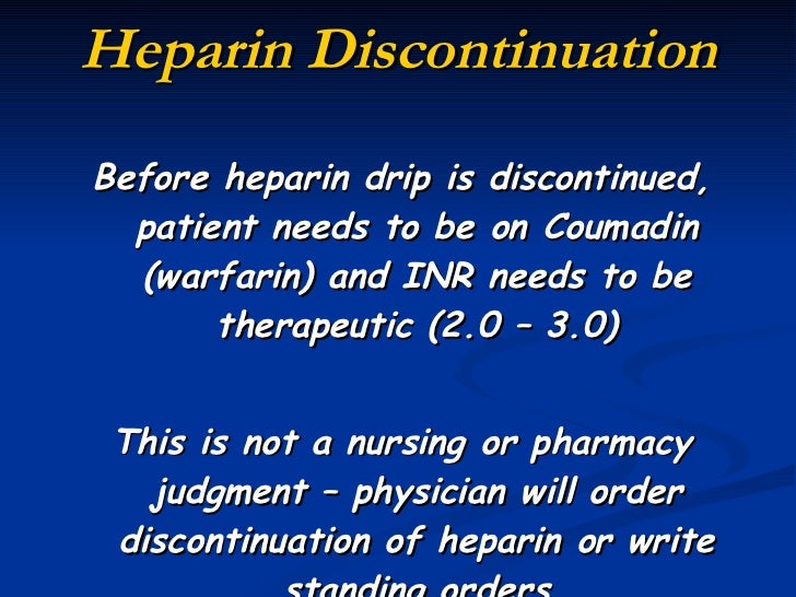 warfarin standing orders