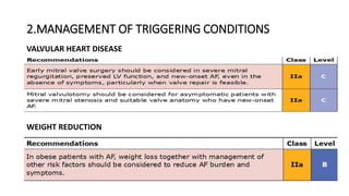2.MANAGEMENT OF TRIGGERING CONDITIONS
VALVULAR HEART DISEASE
WEIGHT REDUCTION
 