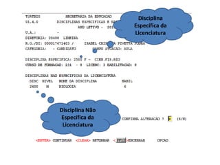 Disciplina
Específica da
Licenciatura

Disciplina Não
Específica da
Licenciatura

 