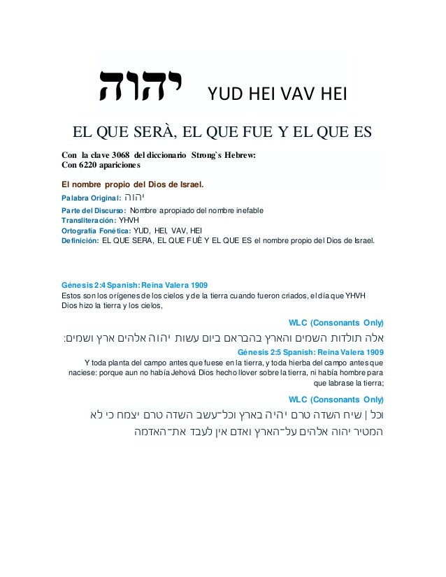 Nombres Y Atributos Del Dios De Israel