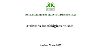 ESCOLA SUPERIOR DE DESENVOLVIMENTO RURAL
Atributos morfológicos do solo
Amílcar Neves, 2023
 