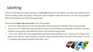 labelling
 