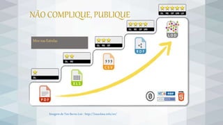 Imagem deTim Berns-Lee- http://5stardata.info/en/
NÃO COMPLIQUE, PUBLIQUE
Mire nas Estrelas
 