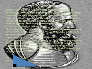 E seu teorema “ teorema de Hiparco”