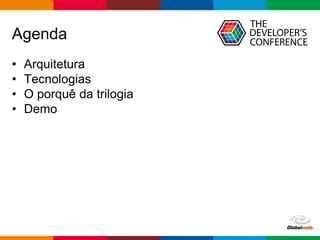 Globalcode – Open4education
Agenda
• Arquitetura
• Tecnologias
• O porquê da trilogia
• Demo
 