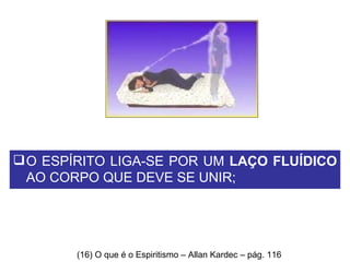O ESPÍRITO LIGA-SE POR UM  LAÇO FLUÍDICO  AO CORPO QUE DEVE SE UNIR;  (16) O que é o Espiritismo – Allan Kardec – pág. 116 