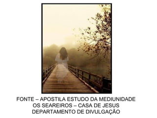 FONTE – APOSTILA ESTUDO DA MEDIUNIDADE OS SEAREIROS – CASA DE JESUS DEPARTAMENTO DE DIVULGAÇÃO 