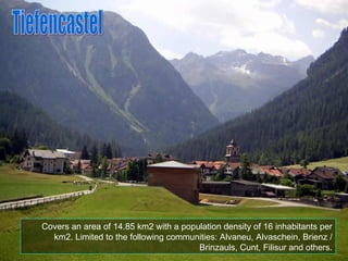 Covers an area of 14.85 km2 with a population density of 16 inhabitants per km2. Limited to the following communities: Alv...