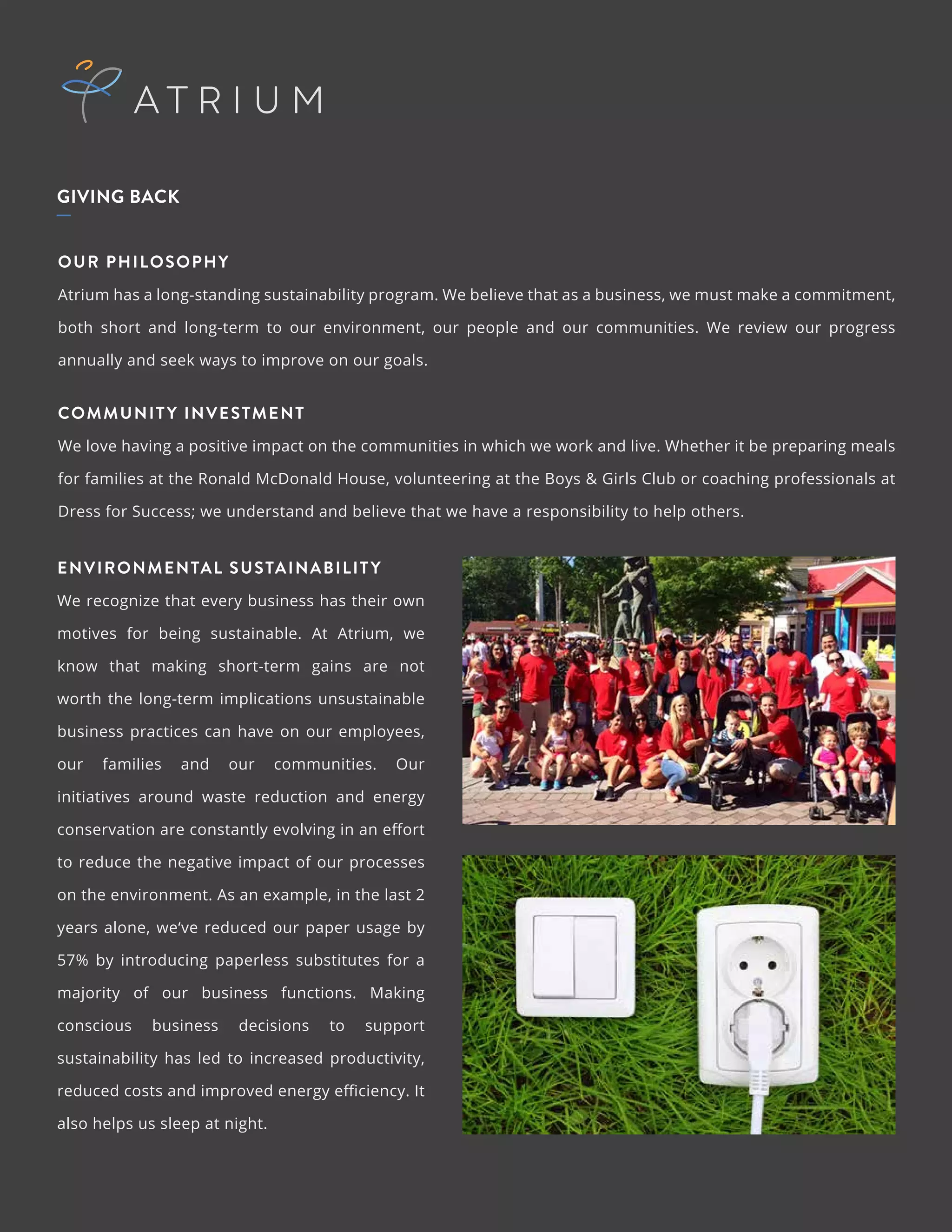Atrium Executive Summary PDF Human Resources Business