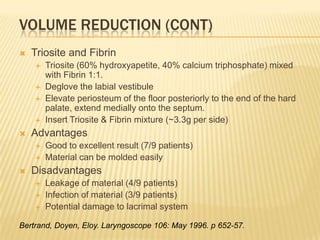 Volume Reduction (cont)<br />Triosite and Fibrin<br />Triosite (60% hydroxyapetite, 40% calcium triphosphate) mixed with F...