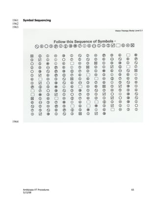 Amblyopia VT Procedures 65
5/15/08
Symbol Sequencing1961
1962
1963
1964
 