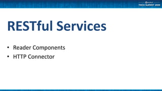 RESTful Services
• Reader Components
• HTTP Connector
 