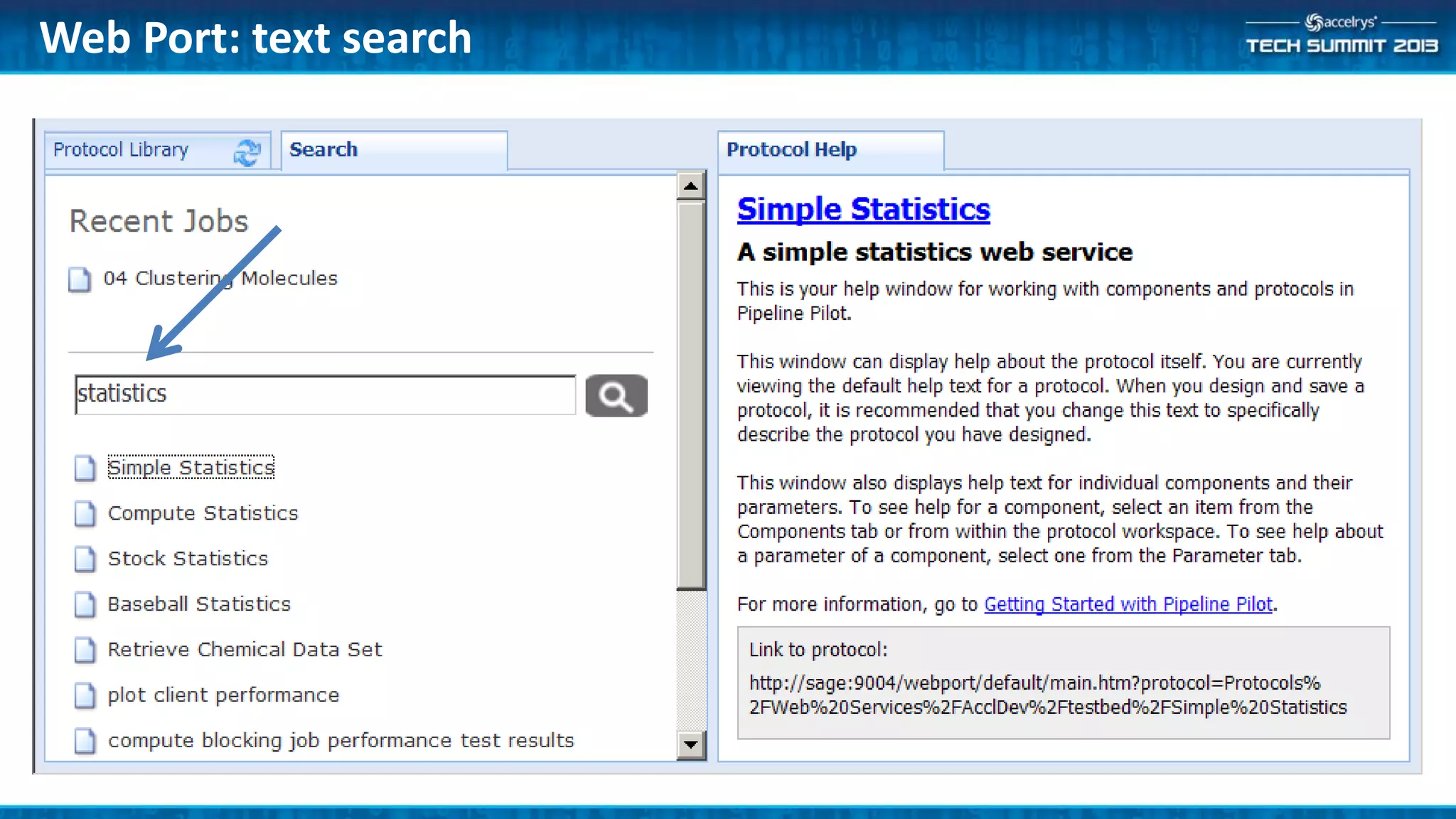 Web Port: text search
 