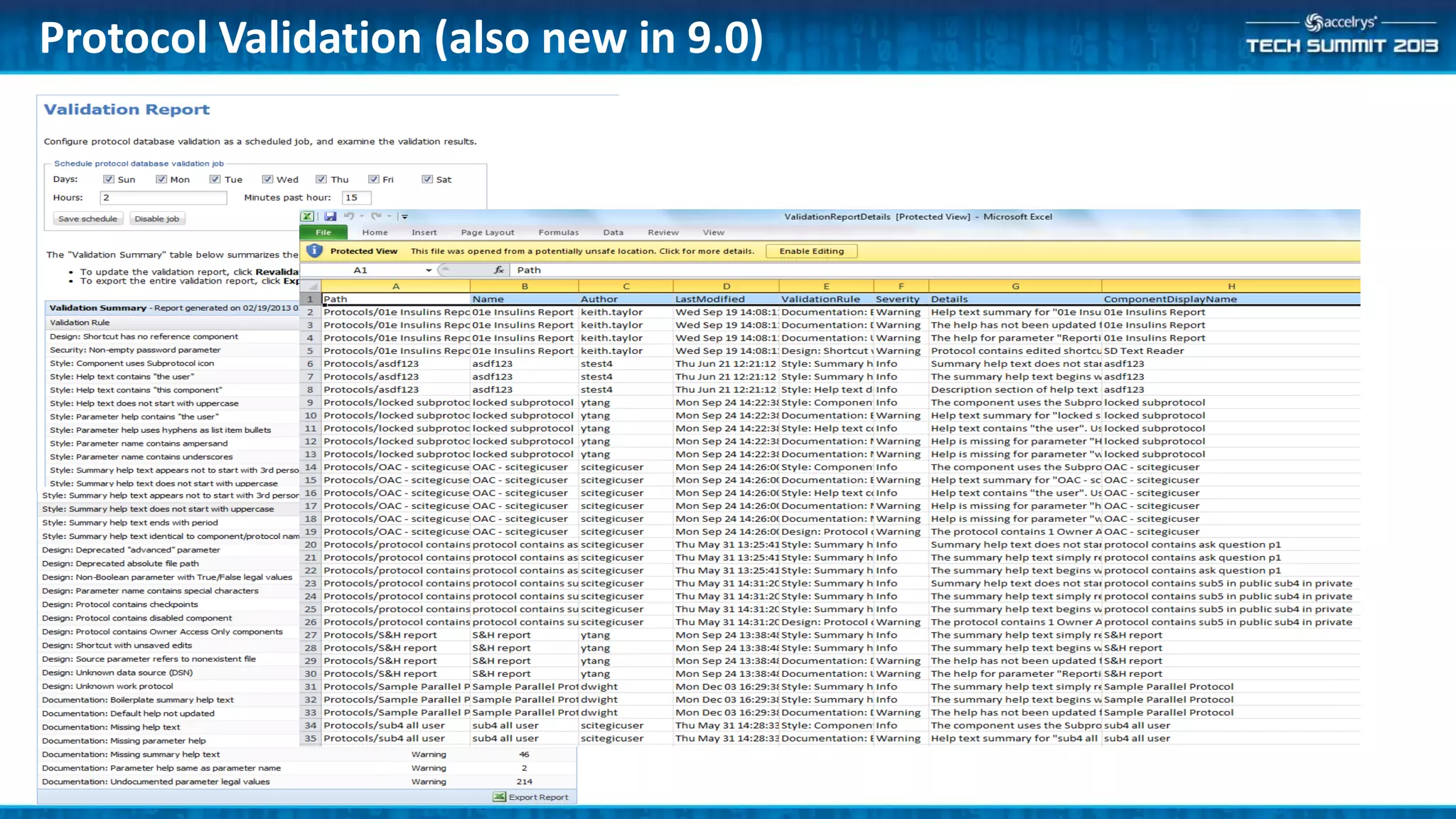 Protocol Validation (also new in 9.0)
 