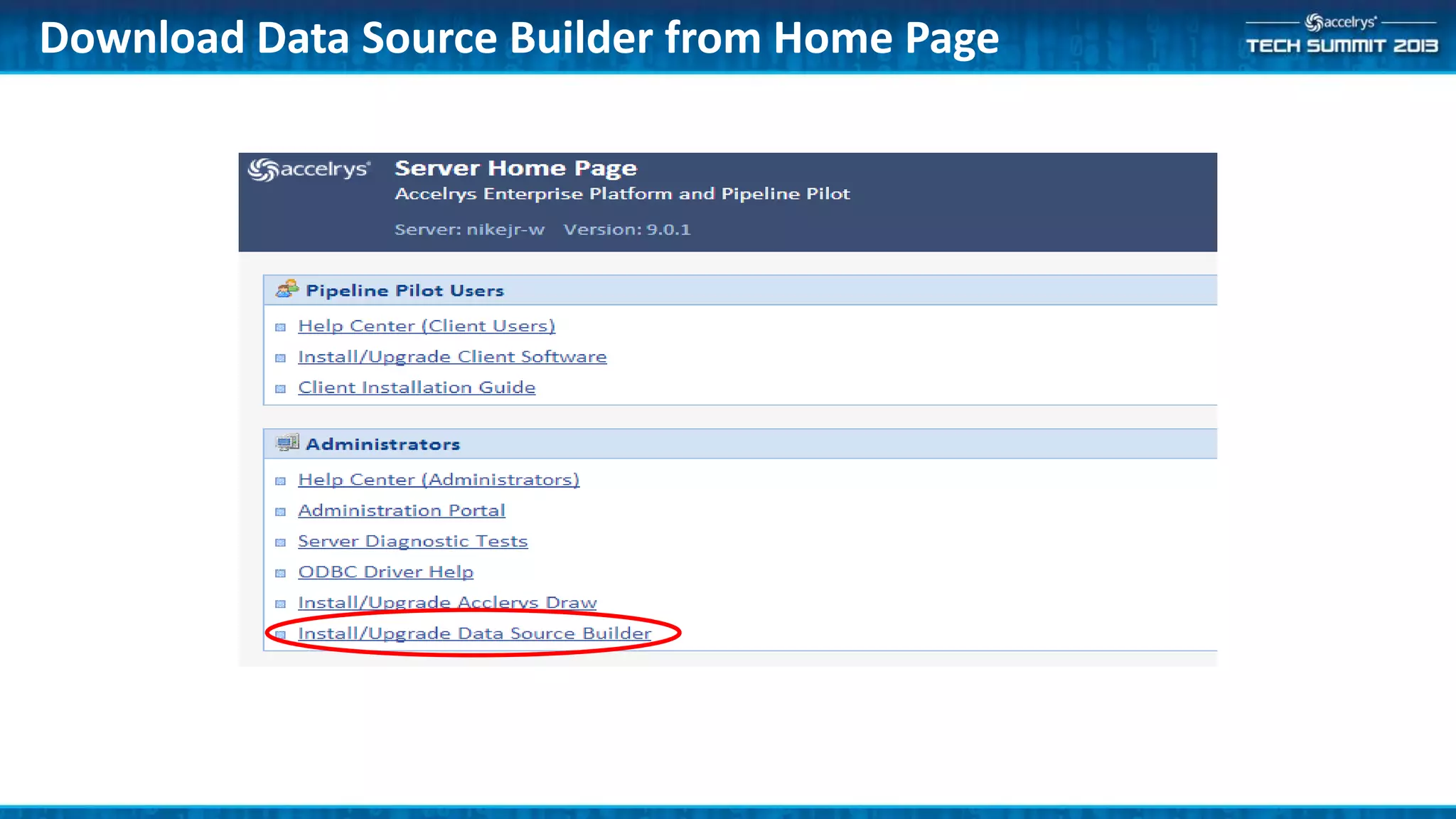 Download Data Source Builder from Home Page
 
