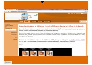 Áreas temáticas de la BV-SSPA