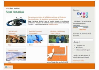 Áreas temáticas de la BV-SSPA