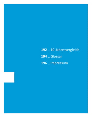 24
28
31
34
45
63
192 _ 10-Jahresvergleich
194 _ Glossar
196 _ Impressum
 