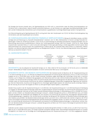 158 ATS Geschäftsbericht 2017/1848 ATS Geschäftsbericht 2017/18
Die Strategie des Konzerns besteht darin, die Eigenkapitalquote von 40 % nicht zu unterschreiten sowie die fiktive Entschuldungsdauer von
3,0 Jahren nicht zu überschreiten. Dadurch besteht ausreichend Spielraum, um das Eintreten von ungünstigen Geschäftsentwicklungen abzufe-
dern und den Fortbestand des Unternehmens auch in Krisensituationen zu gewährleisten. Kurzfristige Abweichungen werden in Kauf genommen.
Zum Bilanzstichtag betrug die Eigenkapitalquote 46,5 % und lag damit über dem Vorjahreswert von 37,6 %. Die fiktive Entschuldungsdauer lag
mit 0,9 Jahren unter dem Vorjahreswert von 2,9 Jahren.
20. EVENTUALSCHULDEN UND SONSTIGE FINANZIELLE VERPFLICHTUNGEN In Bezug auf unkündbare Leasing- und Miet-
verträge wird auf Erläuterung 15 „Finanzielle Verbindlichkeiten“ verwiesen. Zum 31. März 2018 bestehen im Konzern sonstige finanzielle Ver-
pflichtungen in Höhe von 19.918 Tsd. € (Vorjahr: 57.927 Tsd. €) im Zusammenhang mit verbindlich kontrahierten Investitionsvorhaben. Die zum
Bilanzstichtag übernommene Ausfallshaftung im Rahmen der Forderungsverkäufe beträgt 5.093 Tsd. € (Vorjahr: 4.919 Tsd. €). Dieser Betrag
entspricht dem maximalen Risiko, d. h. wenn es bei allen übertragenen Forderungen gleichzeitig zu Forderungsausfällen kommen würde. Diese
Wahrscheinlichkeit der Inanspruchnahme der Ausfallshaftung ist äußerst gering. Der erwartete Wert dieses Risikos ist unwesentlich. Weiters
bestehen zum Bilanzstichtag keine Haftungsverhältnisse aus Bankgarantien (Vorjahr: 0 Tsd. €). Zum Bilanzstichtag bestehen keine Haftungsver-
hältnisse aus Garantien (Vorjahr: 0 Tsd. €).
21. GEZEICHNETES KAPITAL
Im Umlauf
befindliche Aktien
in Tsd. Stück
Grundkapital
in Tsd. €
Kapitalrücklage
in Tsd. €
Gezeichnetes Kapital
in Tsd. €
31.03.2016 38.850 42.735 99.111 141.846
31.03.2017 38.850 42.735 99.111 141.846
31.03.2018 38.850 42.735 99.111 141.846
GRUNDKAPITAL Das Grundkapital der Gesellschaft beträgt zum 31. März 2018 42.735 Tsd. € (Vorjahr: 42.735 Tsd. €) und ist in 38.850.000
(Vorjahr: 38.850.000) auf Inhaber lautende Stückaktien mit einem rechnerischen Wert von je 1,10 € eingeteilt.
GENEHMIGTES KAPITAL UND BEDINGTE KAPITALERHÖHUNG Der Vorstand wurde mit Beschluss der 20. Hauptversammlung vom
3. Juli 2014 ermächtigt, bis zum 2. Juli 2019 das Grundkapital der Gesellschaft mit Zustimmung des Aufsichtsrats um bis zu 21.367,5 Tsd. € durch
Ausgabe von bis zu 19.425.000 neuen, auf den Inhaber lautenden Stückaktien, gegen Bareinlage oder Sacheinlage, einmal oder in mehreren
Tranchen, auch im Wege eines mittelbaren Bezugsangebots nach Übernahme durch ein oder mehrere Kreditinstitute gemäß § 153 Abs. 6 AktG,
zu erhöhen. Der Vorstand wurde ermächtigt, hierbei mit Zustimmung des Aufsichtsrats das Bezugsrecht der Aktionäre ganz oder teilweise auszu-
schließen sowie mit Zustimmung des Aufsichtsrats die näheren Ausgabebedingungen (insbesondere Ausgabebetrag, Gegenstand der Sacheinla-
ge, Inhalt der Aktienrechte, Ausschluss der Bezugsrechte etc.) festzulegen (genehmigtes Kapital). Der Aufsichtsrat wurde ermächtigt, Änderun-
gen der Satzung, die sich durch die Ausgabe von Aktien aus dem genehmigten Kapital ergeben, zu beschließen.
Darüber hinaus wurde in der 20. Hauptversammlung am 3. Juli 2014 die in der Hauptversammlung vom 7. Juli 2010 beschlossene Ermächtigung
zur Ausgabe von Wandelschuldverschreibungen widerrufen und gleichzeitig der Vorstand ermächtigt, mit Zustimmung des Aufsichtsrats bis zum
2. Juli 2019 einmalig oder mehrmals auf den Inhaber lautende Wandelschuldverschreibungen im Gesamtbetrag von bis zu 150.000 Tsd. € auszu-
geben und den Inhabern von Wandelschuldverschreibungen Umtausch- und/oder Bezugsrechte auf bis zu 19.425.000 Stück neue, auf Inhaber
lautende Stückaktien der Gesellschaft nach Maßgabe der vom Vorstand, mit Zustimmung des Aufsichtsrats, festzulegenden Wandelschuldver-
schreibungsbedingungen zu gewähren. Der Vorstand wurde ermächtigt, das Bezugsrecht der Aktionäre auf Wandelschuldverschreibungen ganz
oder teilweise auszuschließen. Die Wandelschuldverschreibungen können auch durch eine zu 100 % direkt oder indirekt im Eigentum der AT  S
Austria Technologie  Systemtechnik Aktiengesellschaft stehende Gesellschaft ausgegeben werden. Für diesen Fall wurde der Vorstand ermäch-
tigt, mit Zustimmung des Aufsichtsrats für die Gesellschaft eine Garantie für die Wandelschuldverschreibungen zu übernehmen und den Inha-
bern der Wandelschuldverschreibungen Umtausch- und/oder Bezugsrechte auf Aktien der AT  S Austria Technologie  Systemtechnik Aktien-
gesellschaft zu gewähren.
Außerdem wurde in diesem Zusammenhang das Grundkapital der Gesellschaft gemäß § 159 Abs 2 Z 1 AktG um bis zu 21.367,5 Tsd. € durch Aus-
gabe von bis zu 19.425.000 Stück neuen, auf Inhaber lautenden Stückaktien bedingt erhöht. Diese bedingte Kapitalerhöhung wird nur insoweit
durchgeführt, als Inhaber von auf Grundlage des Ermächtigungsbeschlusses der Hauptversammlung vom 3. Juli 2014 ausgegebenen Wandel-
 