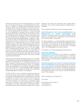 15
Darüber hinaus wurde in der 20. Hauptversammlung am 3. Juli 2014
die in der Hauptversammlung vom 7. Juli 2010 beschlossene Ermäch-
tigung zur Ausgabe von Wandelschuldverschreibungen widerrufen
und gleichzeitig der Vorstand ermächtigt, mit Zustimmung des Auf-
sichtsrates bis zum 2. Juli 2019 einmalig oder mehrmals auf den Inha-
ber lautende Wandelschuldverschreibungen im Gesamtnennbetrag
von bis zu 150.000.000,- € auszugeben und den Inhabern von Wan-
delschuldverschreibungen Bezugs- und/oder Umtauschrechte auf bis
zu 19.425.000 Stück neue auf Inhaber lautende nennwertlose Stück-
aktien der Gesellschaft nach Maßgabe der vom Vorstand festzulegen-
den Wandelschuldverschreibungsbedingungen zu gewähren. Außer-
dem wurde in diesem Zusammenhang das Grundkapital der Gesell-
schaft gemäß § 159 Abs 2 Z 1 AktG um bis zu 21.367.500,- € durch
Ausgabe von bis zu 19.425.000 Stück neuer, auf Inhaber lautende
Stückaktien bedingt erhöht. Diese bedingte Kapitalerhöhung wird nur
insoweit durchgeführt, als Inhaber von auf Grundlage des Ermächti-
gungsbeschlusses der Hauptversammlung vom 3. Juli 2014 ausgege-
benen Wandelschuldverschreibungen von dem ihnen gewährten
Umtausch- und/oder Bezugsrecht auf Aktien der Gesellschaft Ge-
brauch machen. Der Vorstand wurde weiters ermächtigt, mit Zustim-
mung des Aufsichtsrats die weiteren Einzelheiten der Durchführung
der bedingten Kapitalerhöhung festzusetzen (insbesondere Ausgabe-
trag, Inhalt der Aktienrechte).
In Bezug auf die Erhöhung des Genehmigten Kapitals bzw. die beding-
te Kapitalerhöhung ist folgende betragsmäßige Determinierung, ent-
sprechend den Beschlüssen der 20. Hauptversammlung vom 3. Juli
2014, zu beachten: Die Summe aus (i) der Anzahl der nach den Bedin-
gungen der Wandelschuldverschreibungen jeweils aus bedingtem
Kapital aktuell ausgegebenen oder potentiell auszugebenden Aktien
und (ii) der Anzahl der aus dem genehmigten Kapital ausgegeben
Aktien darf die Zahl von insgesamt 19.425.000 nicht überschreiten
(betragsmäßige Determinierung der Ermächtigungen).
EIGENE AKTIEN In der 19. ordentlichen Hauptversammlung vom
4. Juli 2013 wurde der Vorstand erneut ermächtigt, binnen 30 Mona-
ten ab Beschlussfassung eigene Aktien im Ausmaß von bis zu 10 % des
Grundkapitals zu erwerben sowie einzuziehen. Weiters wurde der
Vorstand für die Dauer von fünf Jahren, sohin bis einschließlich
3. Juli 2018 ermächtigt, mit Zustimmung des Aufsichtsrats eigene
Anteile auch auf andere Art als über die Börse oder durch ein öffentli-
ches Angebot zu veräußern, insbesondere zur Bedienung von Mitar-
beiteraktienoptionen, Wandelschuldverschreibungen oder als Gegen-
leistung für den Erwerb von Unternehmen bzw. sonstigen Vermö-
genswerten und zu jedem sonstigen gesetzlich zulässigen Zweck zu
verwenden.
Zum 30. September 2014 hält der Konzern keine eigenen Aktien.
ERLÄUTERUNGEN ZUR GELDFLUSSRECHNUNG Der
Nettomittelzufluss aus laufender Geschäftstätigkeit betrug
33,6 Mio. €. Im Vergleichszeitraum des Vorjahres lag dieser Wert bei
40,3 Mio. €. Die Reduzierung ist hauptsächlich auf die Erhöhung des
Nettoumlaufvermögens zurückzuführen.
Der Nettomittelabfluss aus Investitionstätigkeit beträgt 88,7 Mio. €
und liegt damit deutlich über dem Niveau des Vergleichszeitraumes
von 40,1 Mio. €. Die Investitionen des aktuellen Geschäftsjahres be-
treffen überwiegend Investitionen in das neue Werk in Chongqing
sowie in Technologieupgrades in den anderen Werken.
Der Geldzufluss aus Finanzierungstätigkeit beträgt 12,6 Mio. €.
SONSTIGE ANGABEN
BESCHLOSSENE DIVIDENDE Im ersten Halbjahr des laufenden
Geschäftsjahres wurde in der Hauptversammlung am 3. Juli 2014 eine
Dividende von 0,20 € pro Aktie aus dem Bilanzgewinn zum 31. März
2014 beschlossen. Die Ausschüttung der insgesamt 7,8 Mio. € erfolgte
am 24. Juli 2014.
GESCHÄFTSVORFÄLLE MIT NAHE STEHENDEN PERSONEN
UND UNTERNEHMEN Im Zusammenhang mit diversen Projekten
sind im ersten Halbjahr des laufenden Geschäftsjahres Honorare für
Beratungsleistungen der AIC Androsch International Management
Consulting GmbH in Höhe von 189 Tsd. €, der Dörflinger Management
& Beteiligungs GmbH von 5 Tsd. €, sowie der Frotz Riedl Rechtsanwäl-
te von 3 Tsd. €, angefallen.
Leoben-Hinterberg, am 27. Oktober 2014
Der Vorstand
DI (FH) Andreas Gerstenmayer e.h.
Dr. Karl Asamer e.h.
Ing. Heinz Moitzi e.h.
 