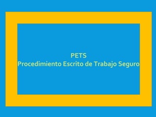 PETS
Procedimiento Escrito de Trabajo Seguro
 