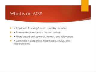 ATS RESUME Selection VS Rejection for psychology.pptx