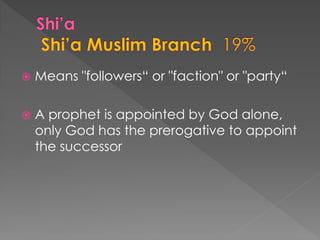 Means "followers“ or "faction" or "party“ 
A prophet is appointed by God alone, only God has the prerogative to appoint the successor  