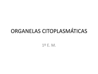 ORGANELAS CITOPLASMÁTICAS

          1º E. M.
 